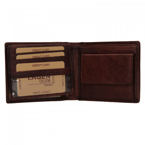 Pánska kožená peňaženka Lagen Levi - hnedá