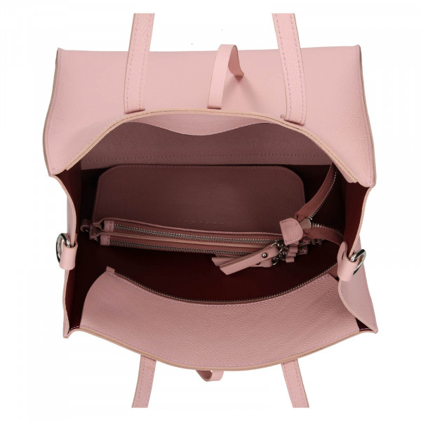 Dámska kožená 2v1 kabelka Facebag Liama - ružová