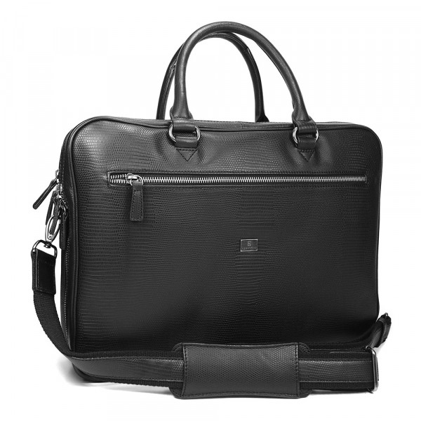 Pánska kožená taška cez rameno Hexagona 854015 - čierna