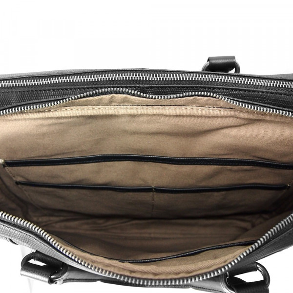 Pánska kožená taška cez rameno Hexagona 854015 - čierna