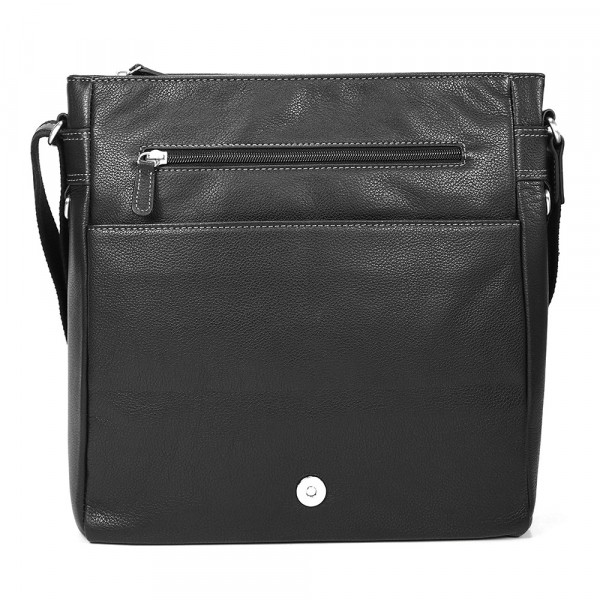 Pánska celokožená taška cez rameno Hexagona 469563 - čierna