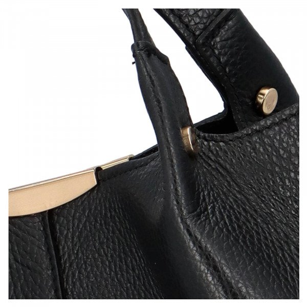 Dámska kožená kabelka Delami Verona - čierna