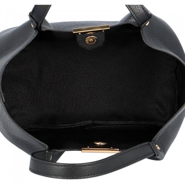 Dámska kožená kabelka Delami Verona - čierna