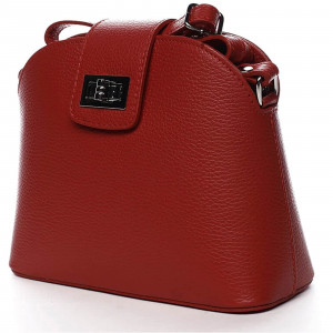 Dámska crossbody kožená kabelka Delami Lisse - tmavě červená