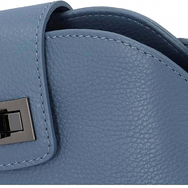 Dámska crossbody kožená kabelka Delami Lisse - modrá