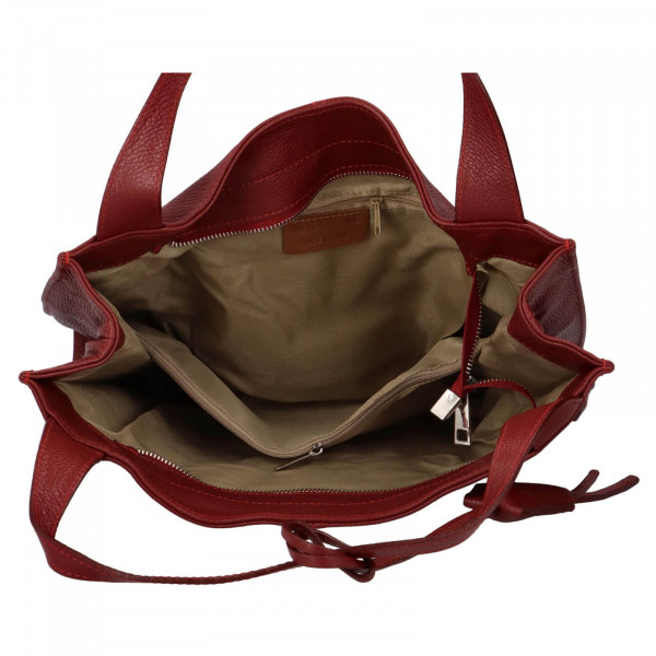 Dámska kožená kabelka Delami Camilla - tmavo červená