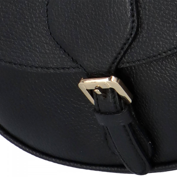 Dámska crossbody kožená kabelka Delami Nisca - čierna