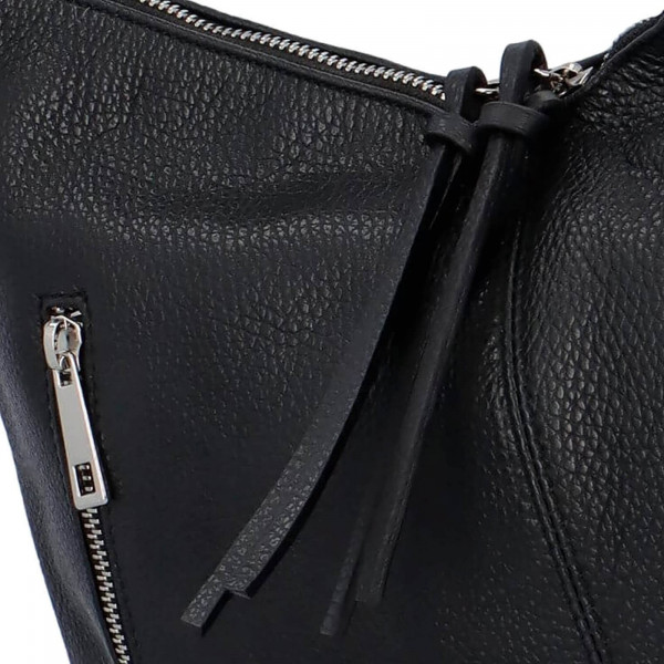 Dámska kožená kabelka Delami Babeta - čierna