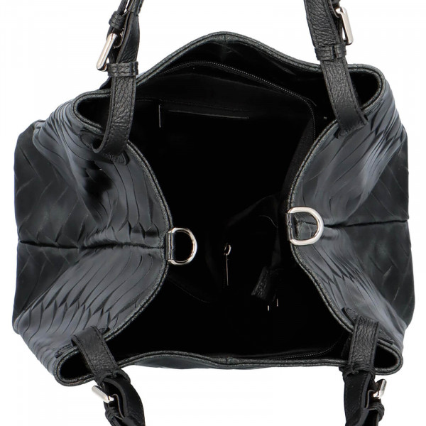 Dámska kožená kabelka Delami Lola - čierna