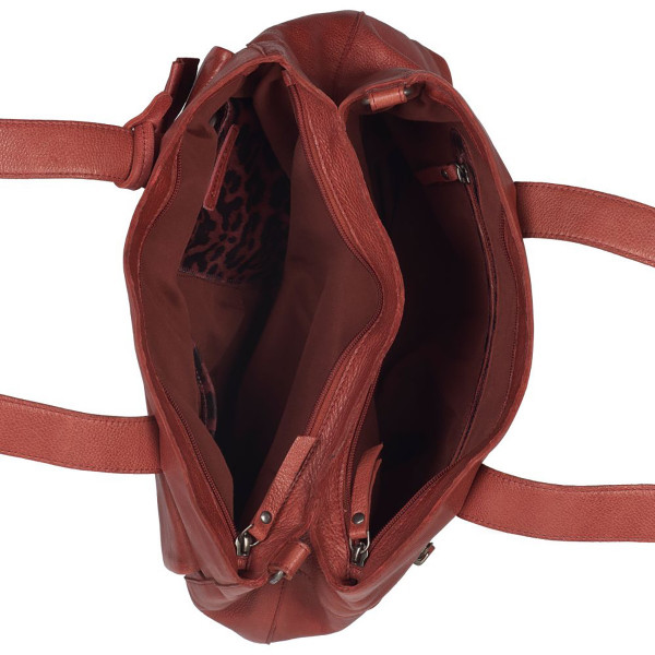 Dámska kožená kabelka Burkely Petra - tmavo červená