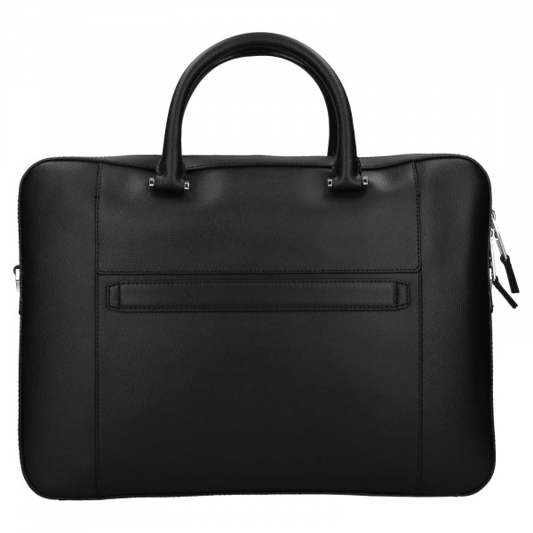 Pánska kožená business taška na notebook Tommy Hilfiger Art - čierna