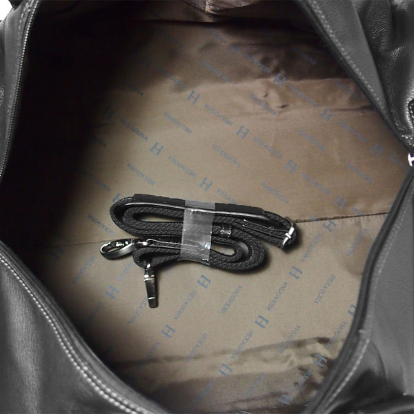 Pánska celokožená cestovná taška Hexagona Bolt - čierna