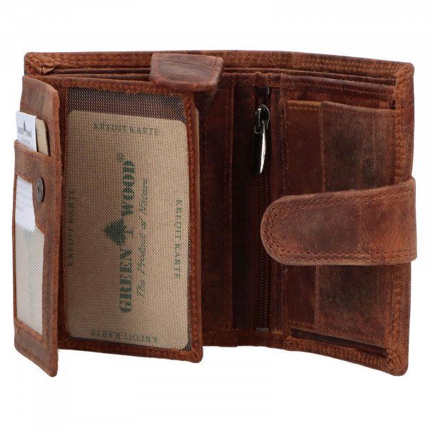 Pánska kožená peňaženka Greenwood Leon - hnedá