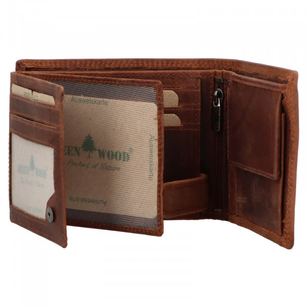 Pánska kožená peňaženka Greenwood Rado - hnedá