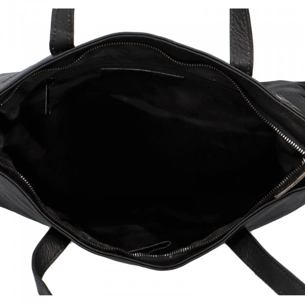 Dámska kožená kabelka Greenwood Apolen - čierna