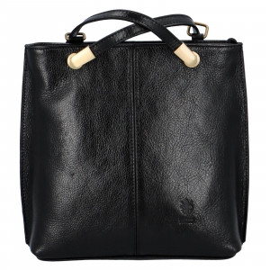 Dámska kožená batôžky-kabelka Vera Pelle Amelia - čierna