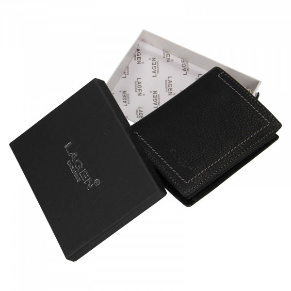 Pánska kožená peňaženka Lagen Alister - čierna