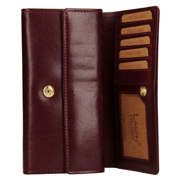 Dámska kožená peňaženka Lagen Victoria - tmavo červená