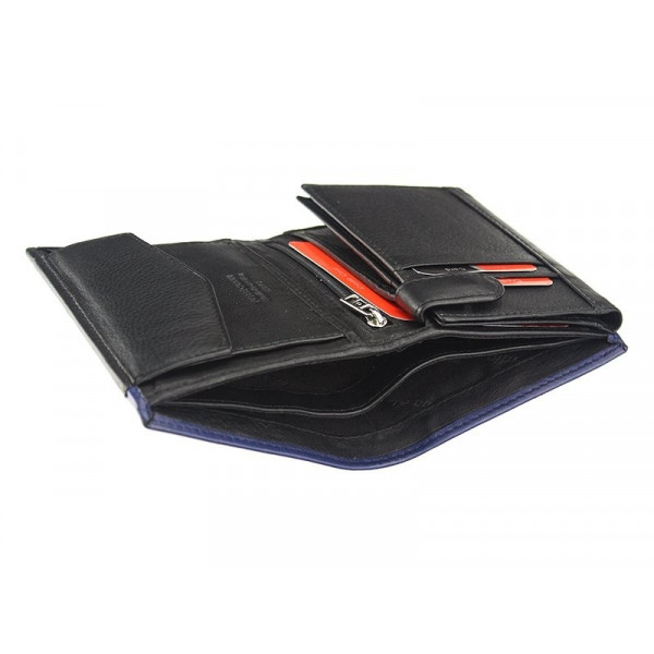 Pánska kožená peňaženka Pierre Cardin Saturn - čierno-modrá