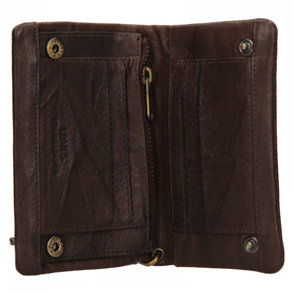 Pánska kožená peňaženka Levi's Luke - hnedá