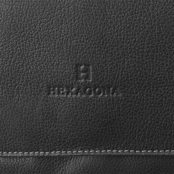 Pánska kožená taška na doklady Hexagona 463958 - čierna