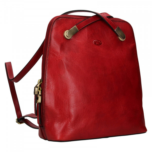 Dámska kožená batôžky kabelka Katana Maura - červená