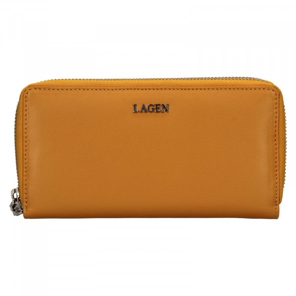Dámska kožená peňaženka Lagen Double - žltá