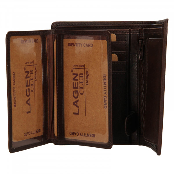 Pánska kožená peňaženka Lagen Thores - tmavo hnedá