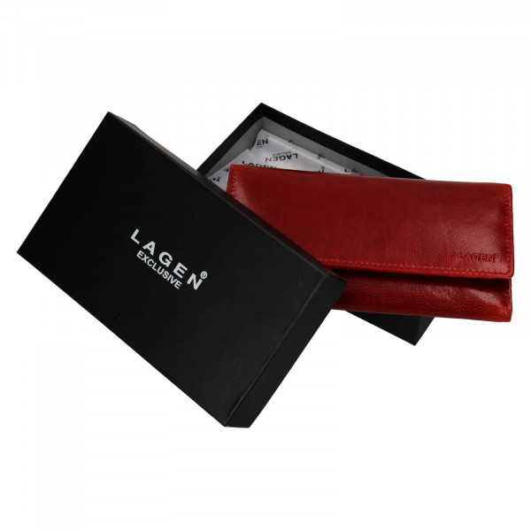 Dámska kožená peňaženka Lagen Ebony - červená