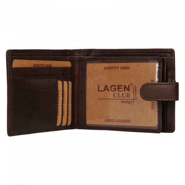 Pánska kožená peňaženka Lagen Zdeno - tmavo hnedá