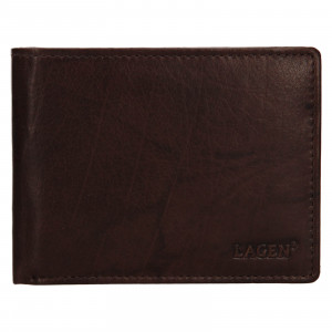 Pánska kožená peňaženka Lagen Aleš - tmavo hnedá