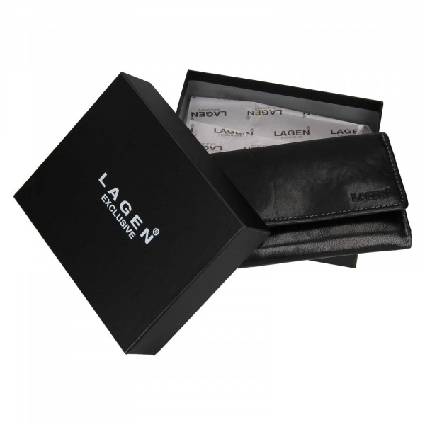 Dámska kožená peňaženka Lagen Stela - čierna