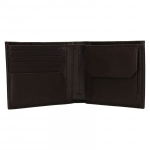 Pánska kožená peňaženka Calvin Klein Mims - tmavo hnedá