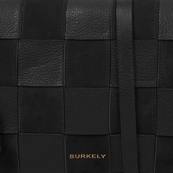 Dámska crossbody kožená kabelka Burkely Evelles - čierna