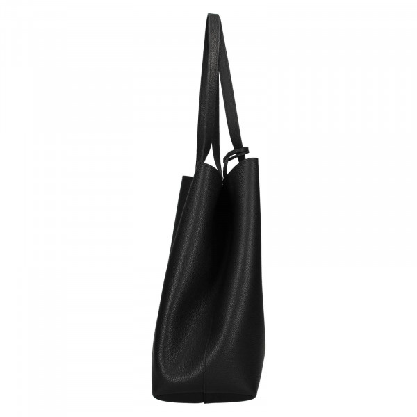 Dámska kožená obojstranná 3v1 kabelka Facebag Polly - čierna