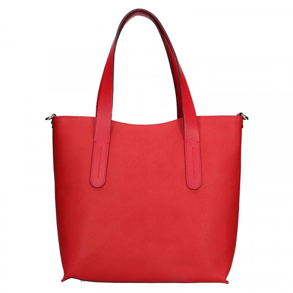 Dámska kožená kabelka Facebag Nina - červená