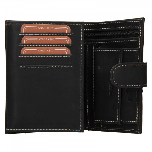 Pánska kožená peňaženka Wild Buffalo Kens - čierna