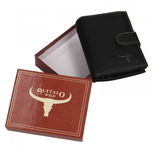 Pánska kožená peňaženka Wild Buffalo Kens - čierna