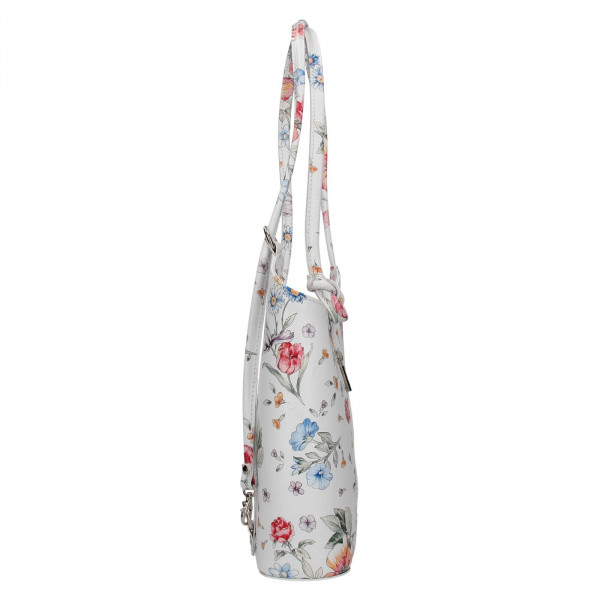 Dámska kožená batôžko-kabelka Vera Pelle Delias - kvetovaná