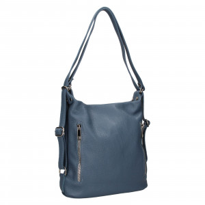 Dámska kožená batôžko kabelka Italia Maura - modrá