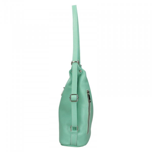 Dámska kožená batôžko kabelka Italia Maura - zelená