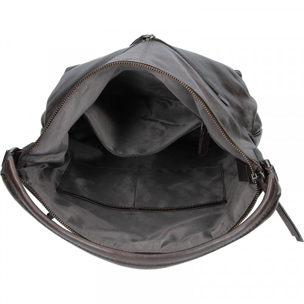Dámska kožený kabelka Lagen Stela - hnedo-šedá