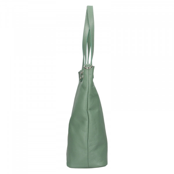 Dámska kožená kabelka Italia Elena - zelená