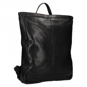 Veľký kožený trendy batoh Mustang Linc - čierna