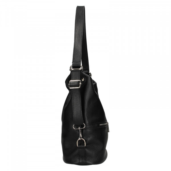 Dámska kožená batôžko-kabelka Italia Ariana - čierna