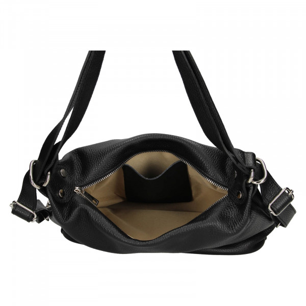 Dámska kožená batôžko-kabelka Italia Ariana - čierna