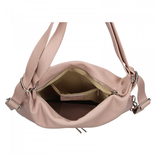 Dámska kožená batôžko-kabelka Italia Ariana - staroružová