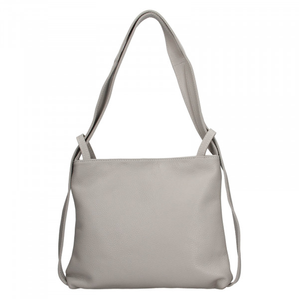 Dámska kožená batôžko-kabelka Italia Maria - svetlo šedá