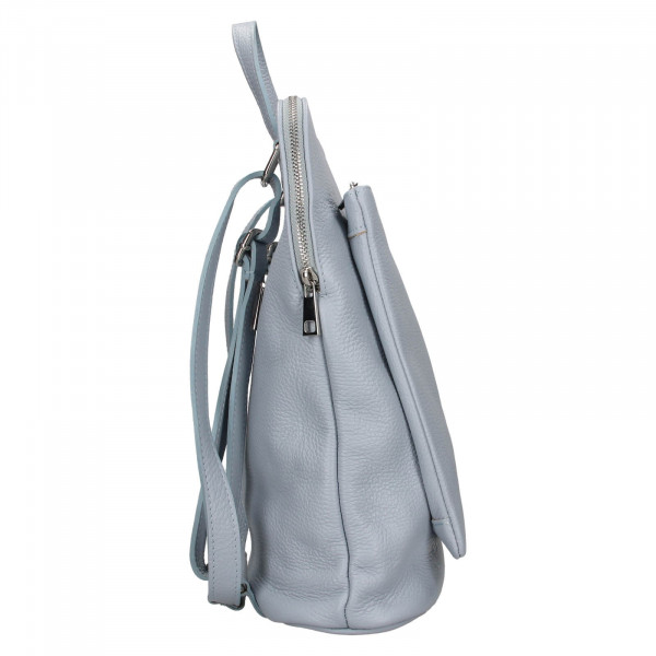 Dámska kožená batôžko-kabelka Italia Ella - svetlo modrá