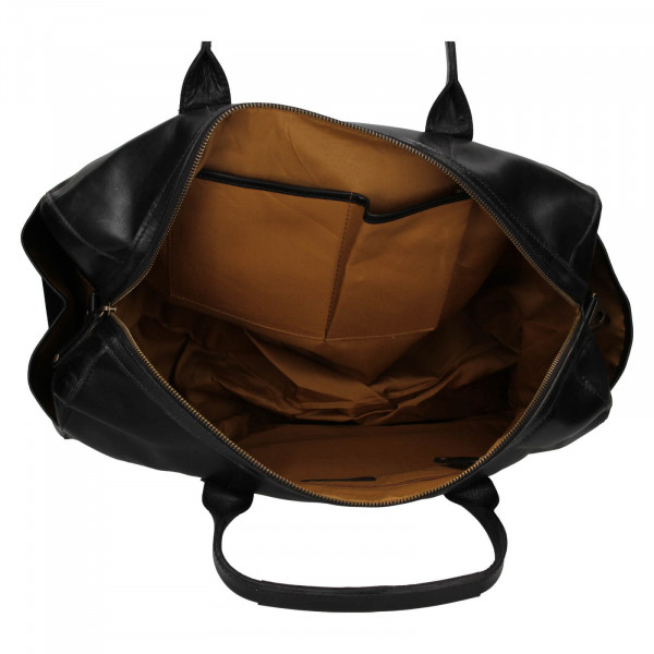 Cestovná kožená taška Marta Ponti Luka - čierna